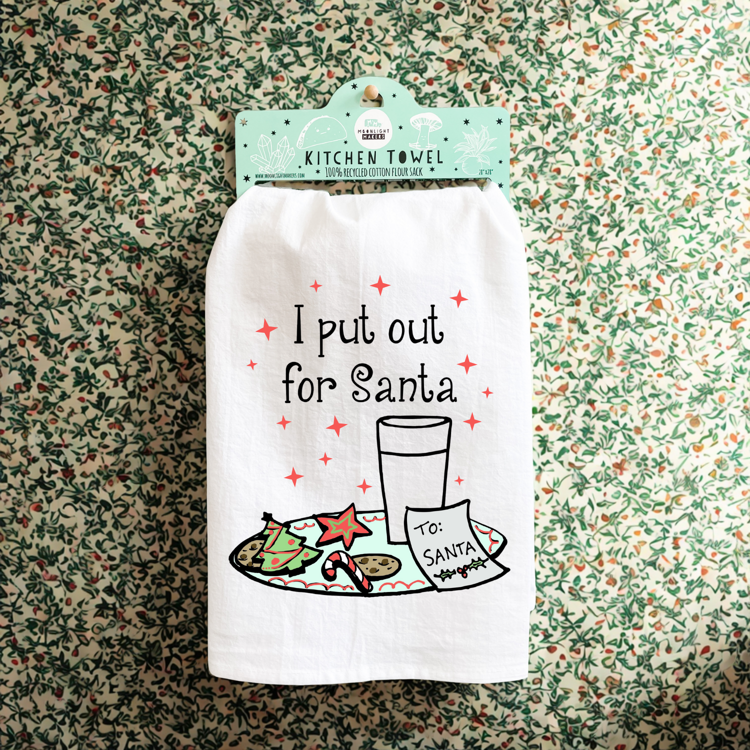 Moonlight Makers – Toalha de chá por atacado – Toalhas de Cozinha Coloridas de Natal - Eu Ponho Para o Pai Natal1