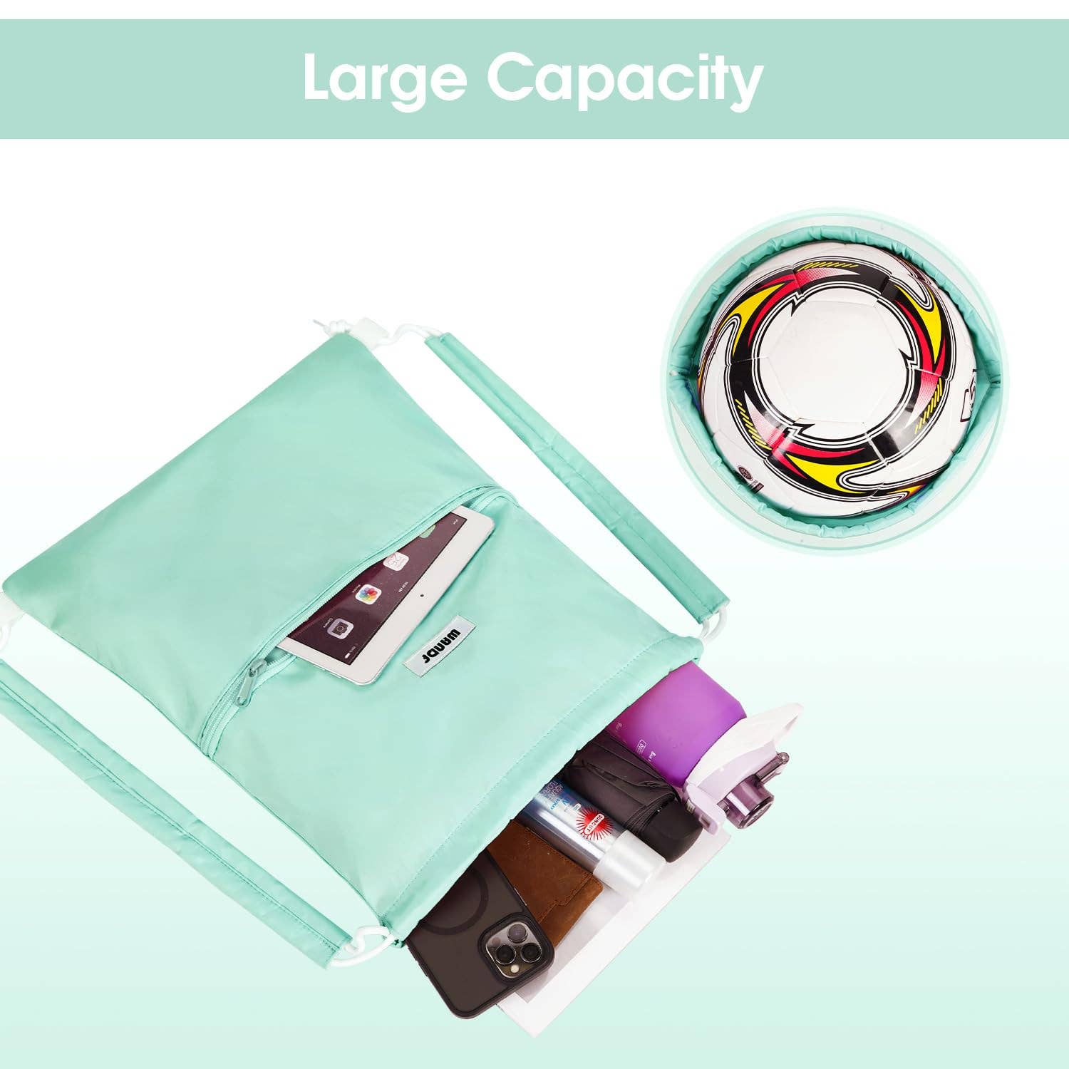 wandf - Wholesale Tas met trekkoord - Uniseks - Sportieve rugzak met trekkoord en dubbele schouderpads71