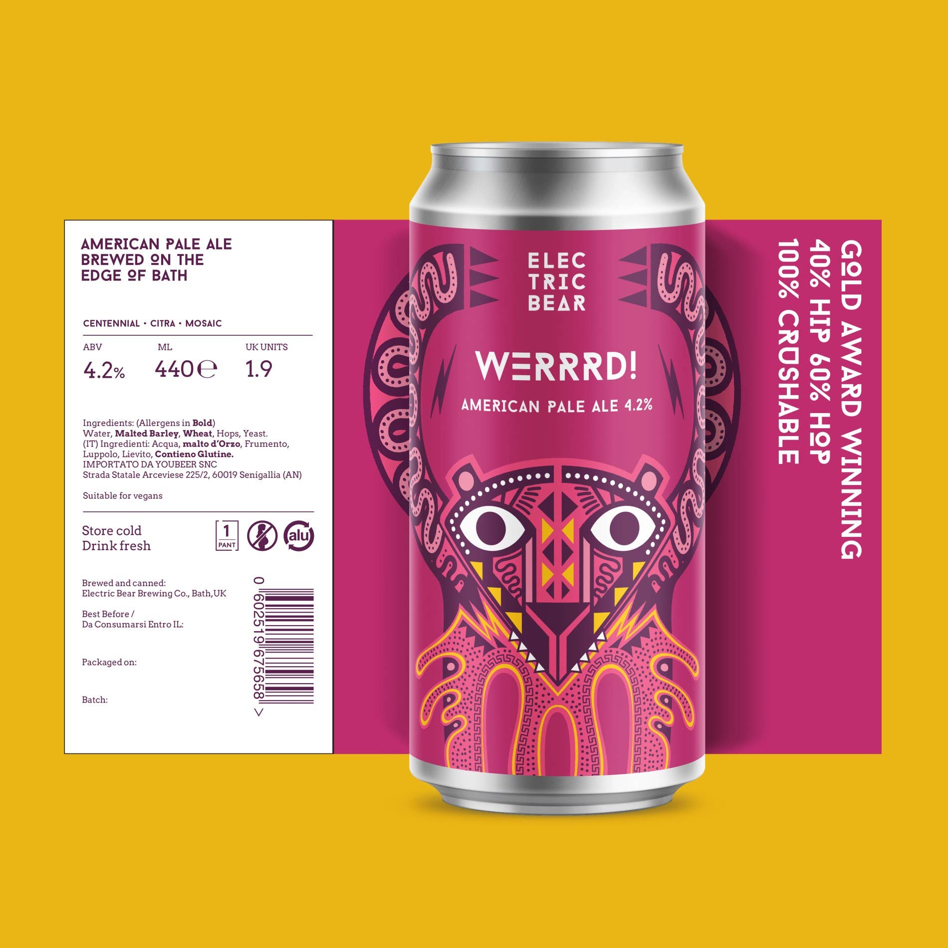 Electric Bear Brewing Co – wholesale Non-alcoholic beer – Werrrd! - 4.2% American Pale Ale2