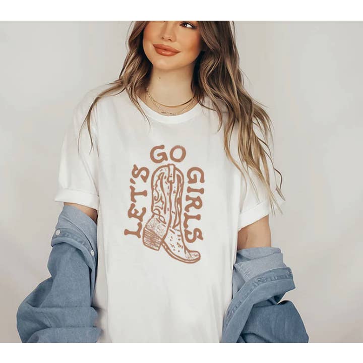 T-shirt imprimé western Let's Go pour filles. pour la vente par The Intentional Shop