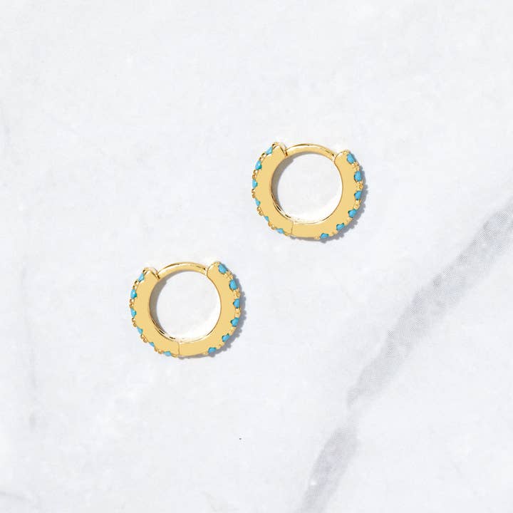 Sami Jewels - Wholesale Huggie Earrings - Turquoise Huggies3