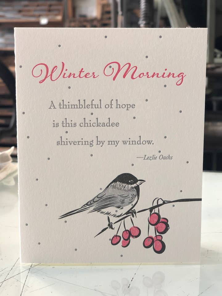 Poésie - Hiver pour la vente par Warrior Printress Letterpress and Design