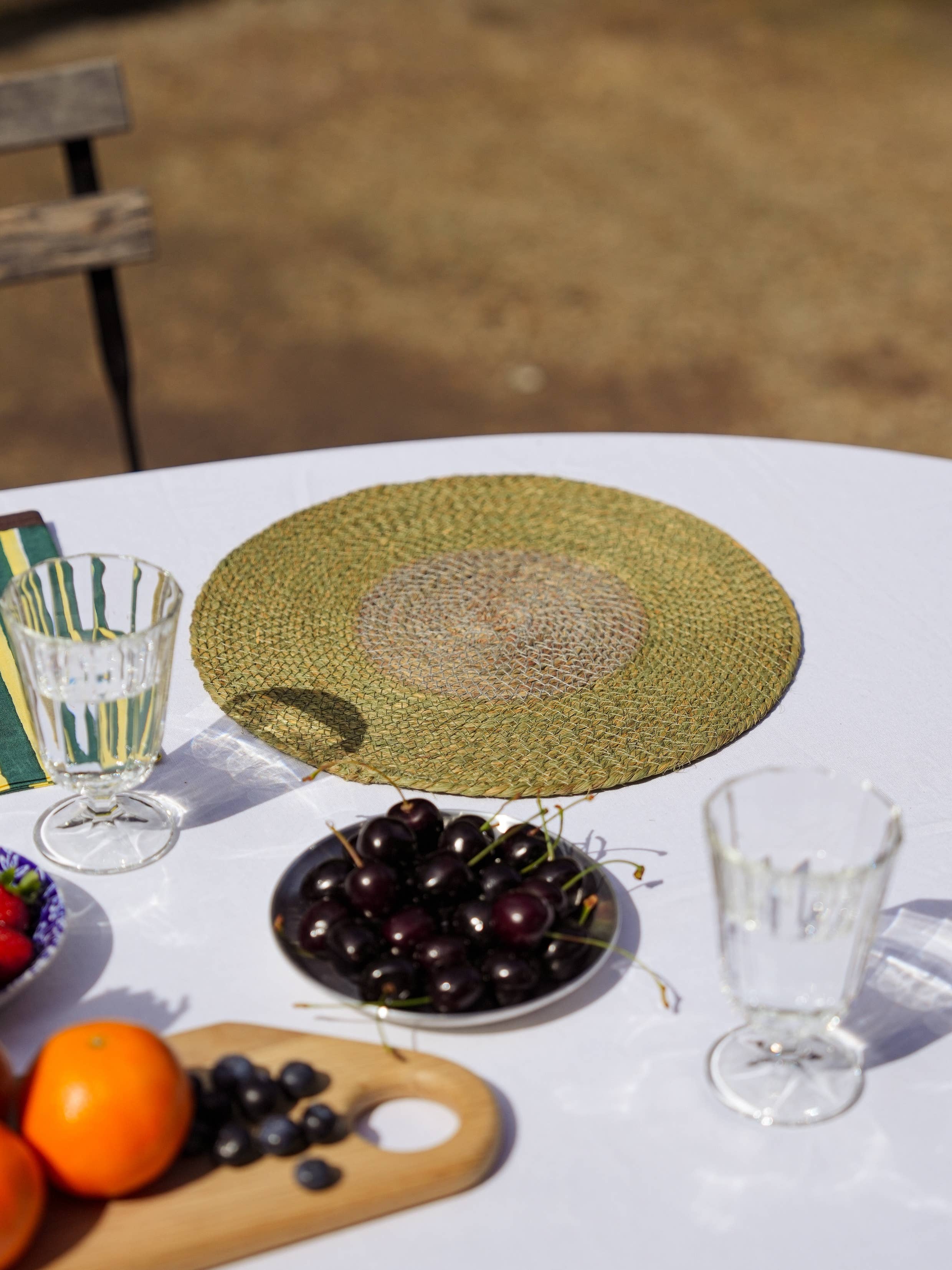 YOD&CO – Individuais por atacado – Conjunto de 2 Placemats Seagrass - Verde Escuro/ Cinza1