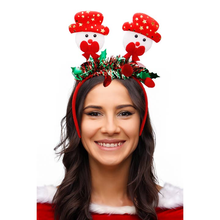 Cap Zone - Wholesale Party Hat/Crown - Christmas Shimmery Tinsel Novelty Head Boppers