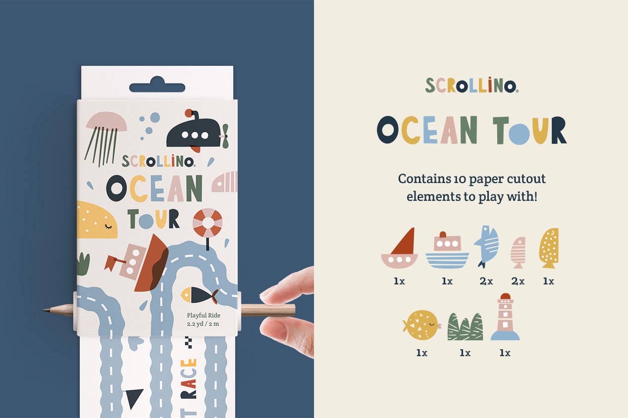 Scrollino - Venta al por mayor Libro para colorear y cuaderno de actividades - Niños y bebés - Libro creativo para niños - Scrollino TOUR OCÉANO7