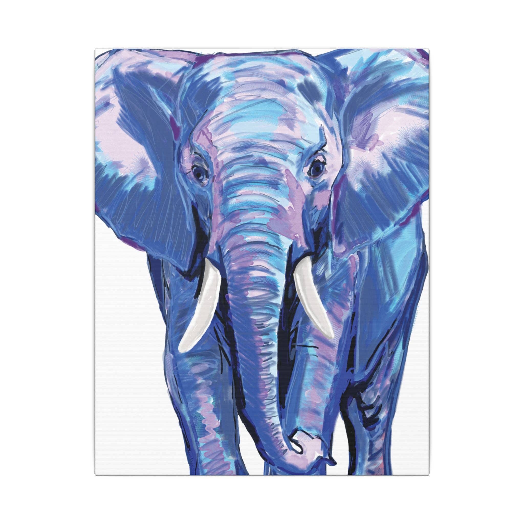 Blue Cava - Wholesale Art Print - Blue and Pink Elephant Canvas Art - Colorful Elephant Wall Décor71