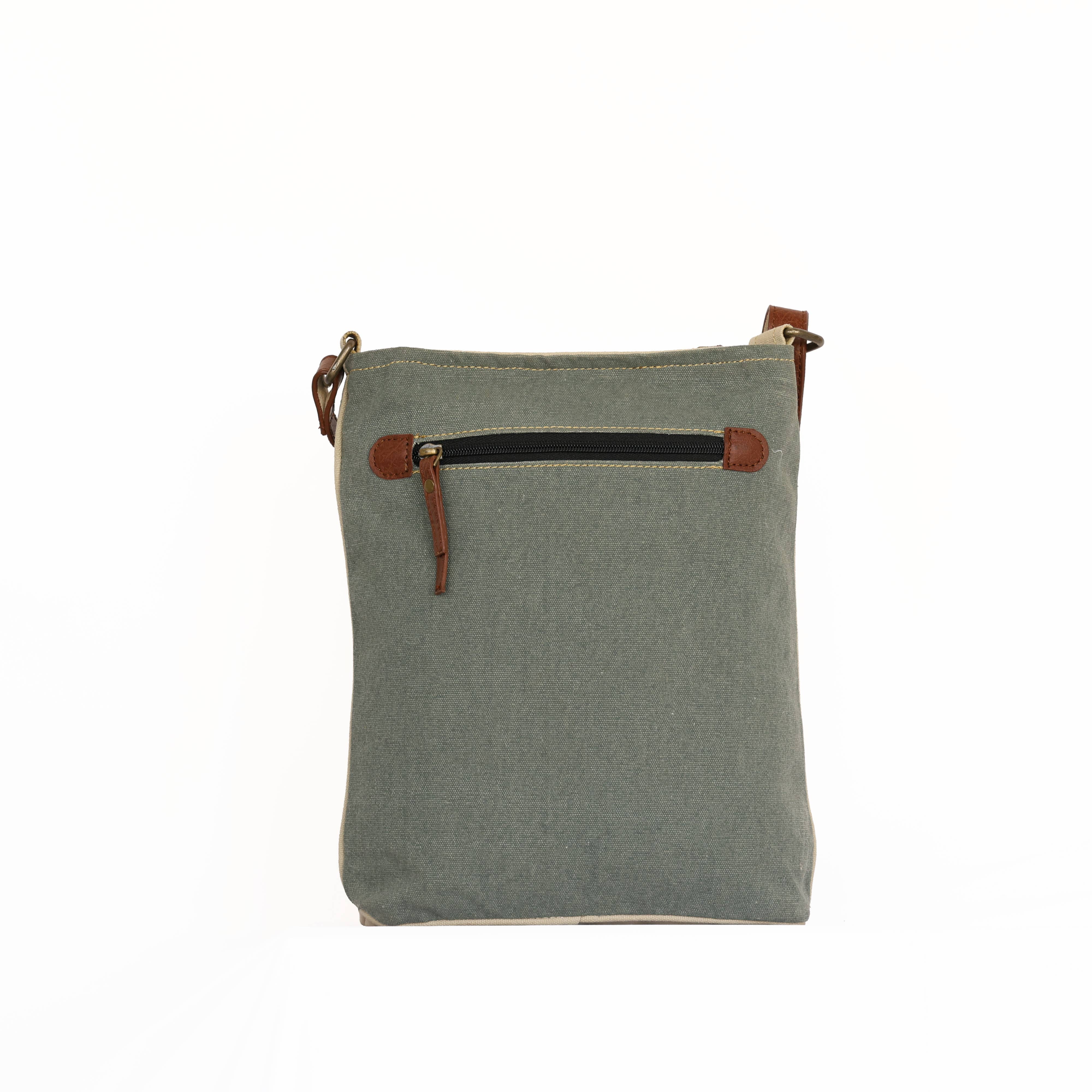 Mona B. - Wholesale Crossbody Bag - Women's - Identified Up-Cycled Canvas Crossbody, M-601211