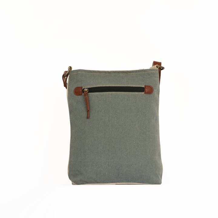 Mona B. - Wholesale Crossbody Bag - Women's - Identified Up-Cycled Canvas Crossbody, M-601211