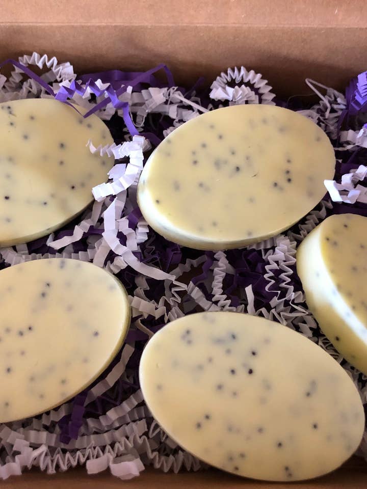 Lemongrass Poppyseed oval set of 2/Handemade soap/Goats milk for wholesale by Honeybee Essential's