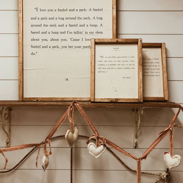 Our Found Home - Wholesale Bord/bordje - Ik hou van je, een bushel en een pik