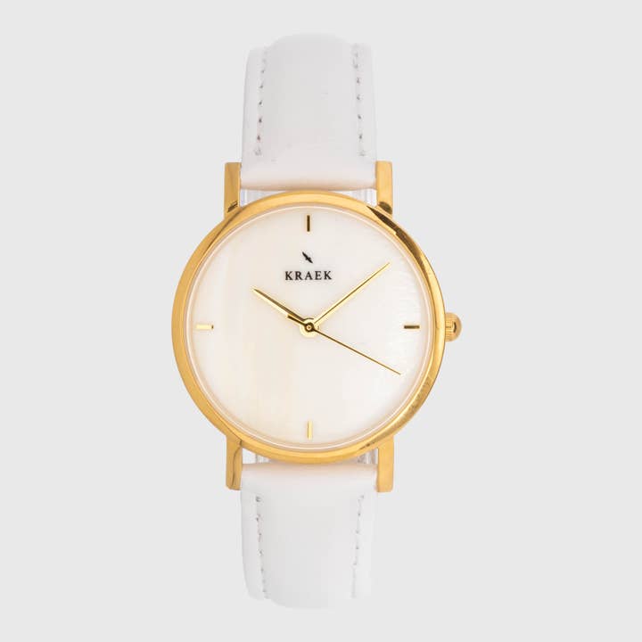 Jasmine | Gold | White | 32 mm for wholesale by KRAEK Watches