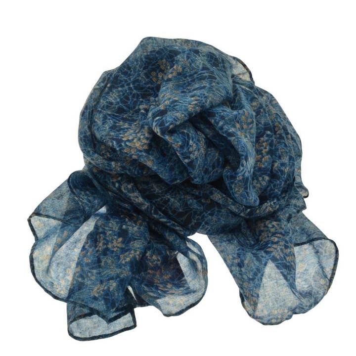 Blauer gepunkteter Schal für den Großhandel von Miss Milly Limited