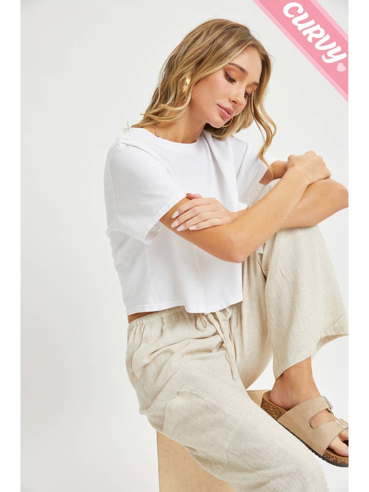 Sweet Lovely by Jen - Wholesale Pants - Women's - PLUS SIZE LINEN- BLEND PULL-ON-PANTS43