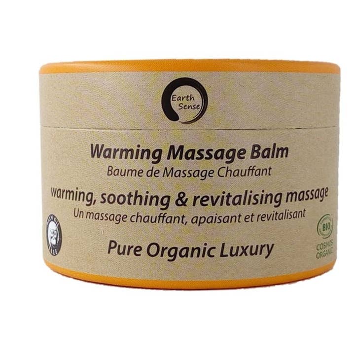 Organischer wärmender Massagebalsam 100 ml - Für Gesicht, Hände, Arme & ganzen Körper für den Großhandel von Earth Sense Organics SAS