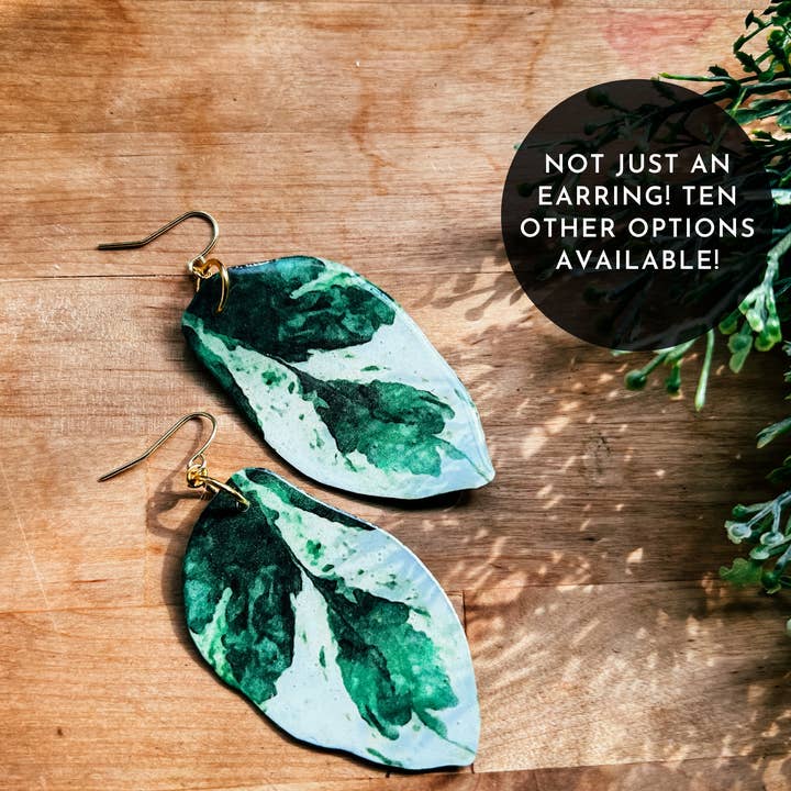 Pothos Plant Leaf Earring, Magnet, Accessory,Decor (C for wholesale by hethr