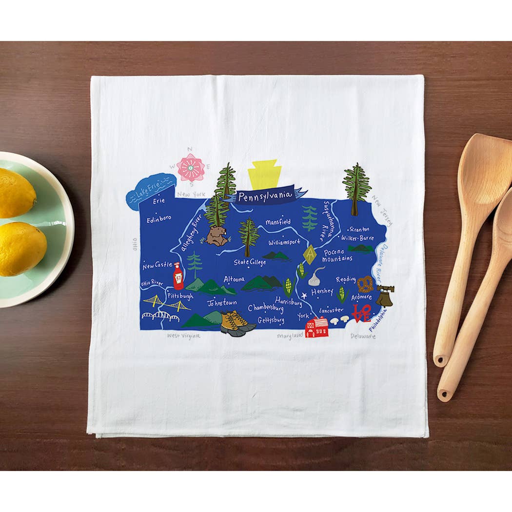 Allport Editions – Engroshandel Viskestykke – Hej USA håndklædeserie - ALLE 50 STATER HER!36