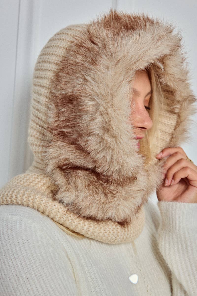 BYREN | ÉLINE L'ATELIER - Wholesale Beanie - Women's - Wool Beanie with Faux Fur MJ222SD4