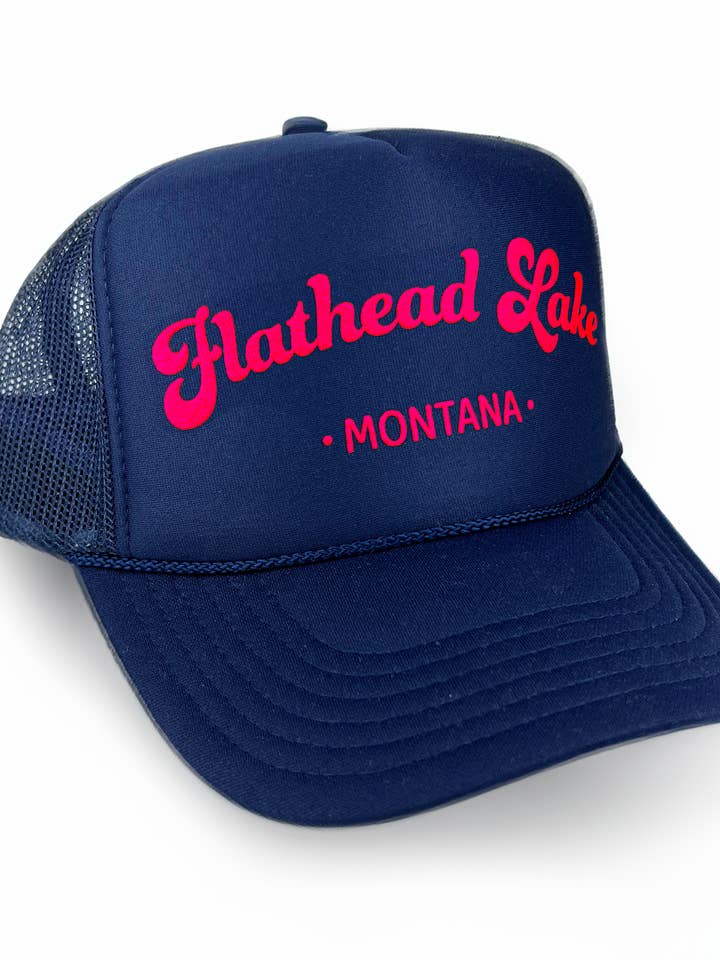 Casquette de camionneur Flathead Lake MONTANA : Marine pour la vente par Made of Mountains