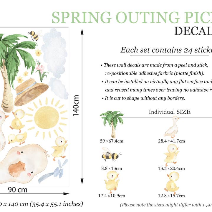 WallKoala - Wholesale Wall decal/stickers - Spring Outing Duck Mama and Ducklings Removable Wall Decal1