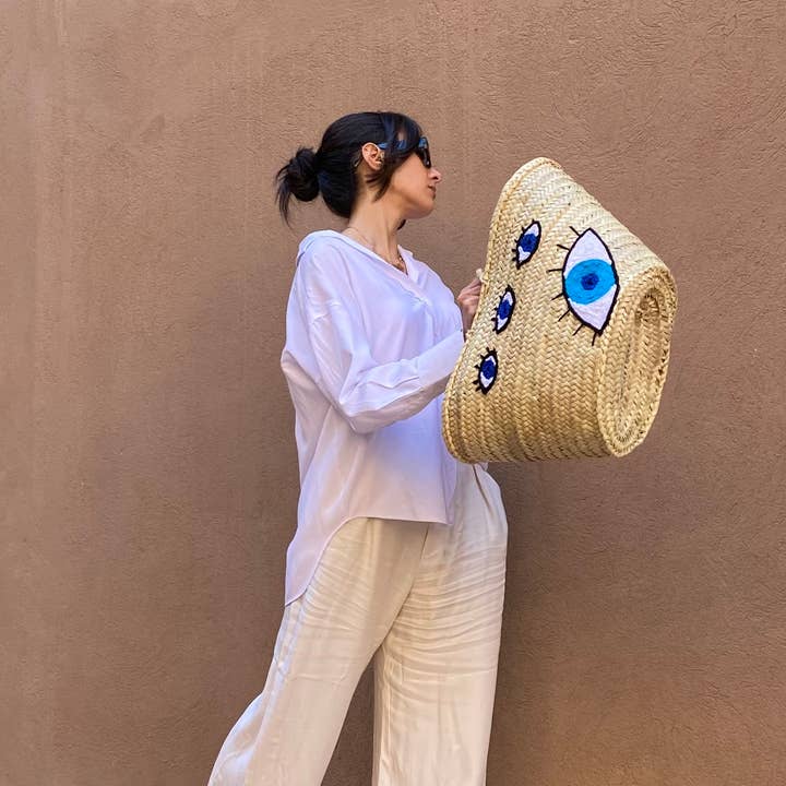 woolsouk ( We handle U.S. import procedures for you ) – Saco de praia por atacado – Sacola Designer - saco de palha - saco de praia - Presente para ela5