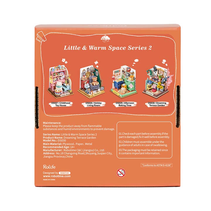Robotime - Venta al por mayor Kit de manualidades - Kit DIY Rolife Mini Casa 3D Jardín en la Terraza Soñadora DS0303