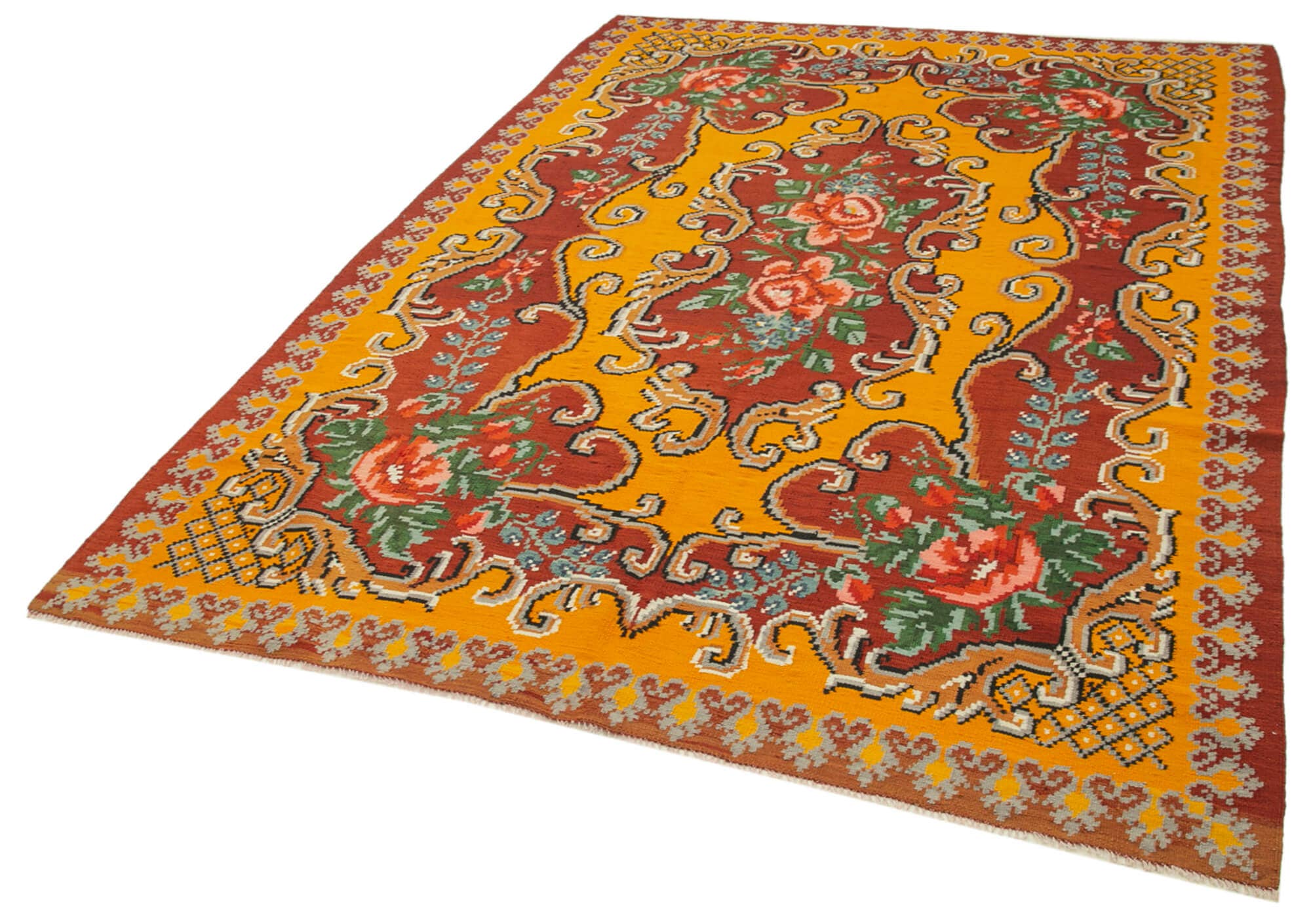 RUG N CARPET - Venta al por mayor Alfombra pequeña - Alfombra Kilim Moldava Roja Hecha a Mano 6x9 - 233992