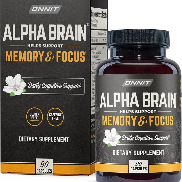 Onnit Alpha Brain (90 ct) – Más de 1 millón de botellas vendidas – Suplemento cerebral nootrópico premium – enfoque, concentración y memoria – Alpha GPC, L Theanine & Bacopa Monnieri for wholesale by Natures Honest
