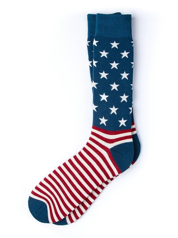 Alynn - Wholesale Socks - Men's - Let Feet-dom Ring American Flag Patriotic Sock - by Alynn