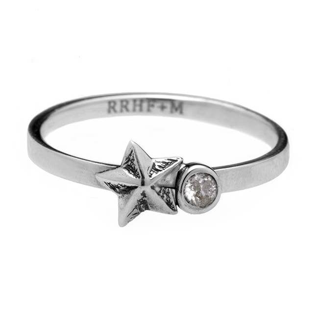 Anel Stack Prata & Branco Topázio por atacado de Cynthia Gale New York