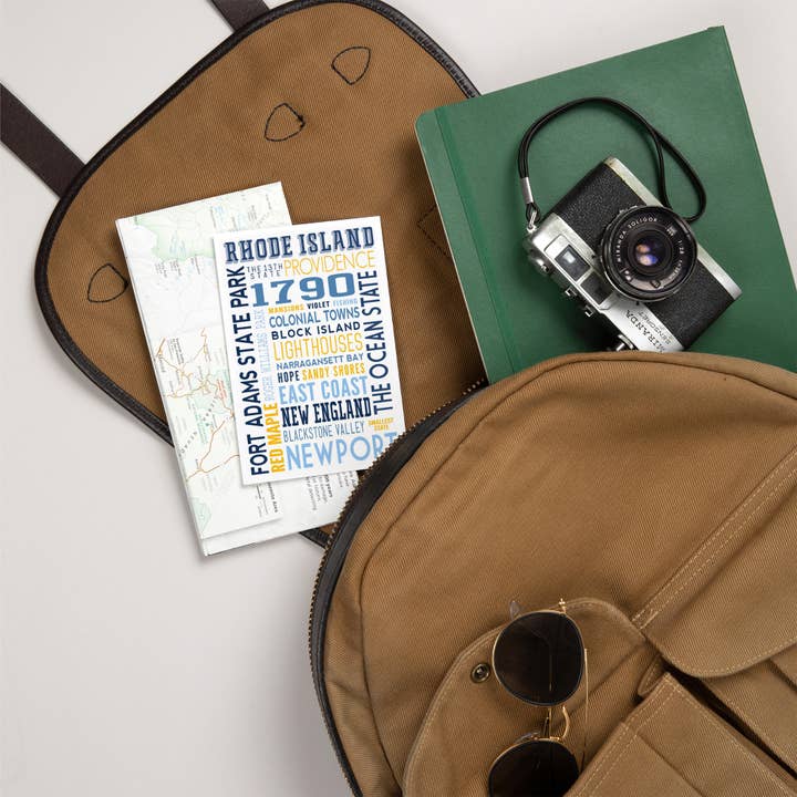 Lantern Press - Wholesale Postcard - PREMIUM POSTCARDS Rhode Island, Typography