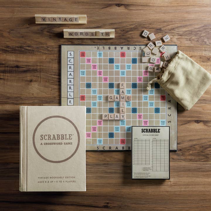 WS Game Company - Wholesale Board Game - Scrabble Vintage Bookshelf Edition