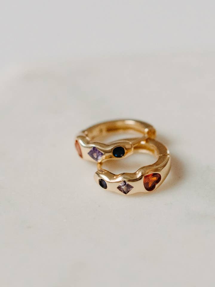 Harlequin Huggie Earring Hoops for wholesale by Océanne