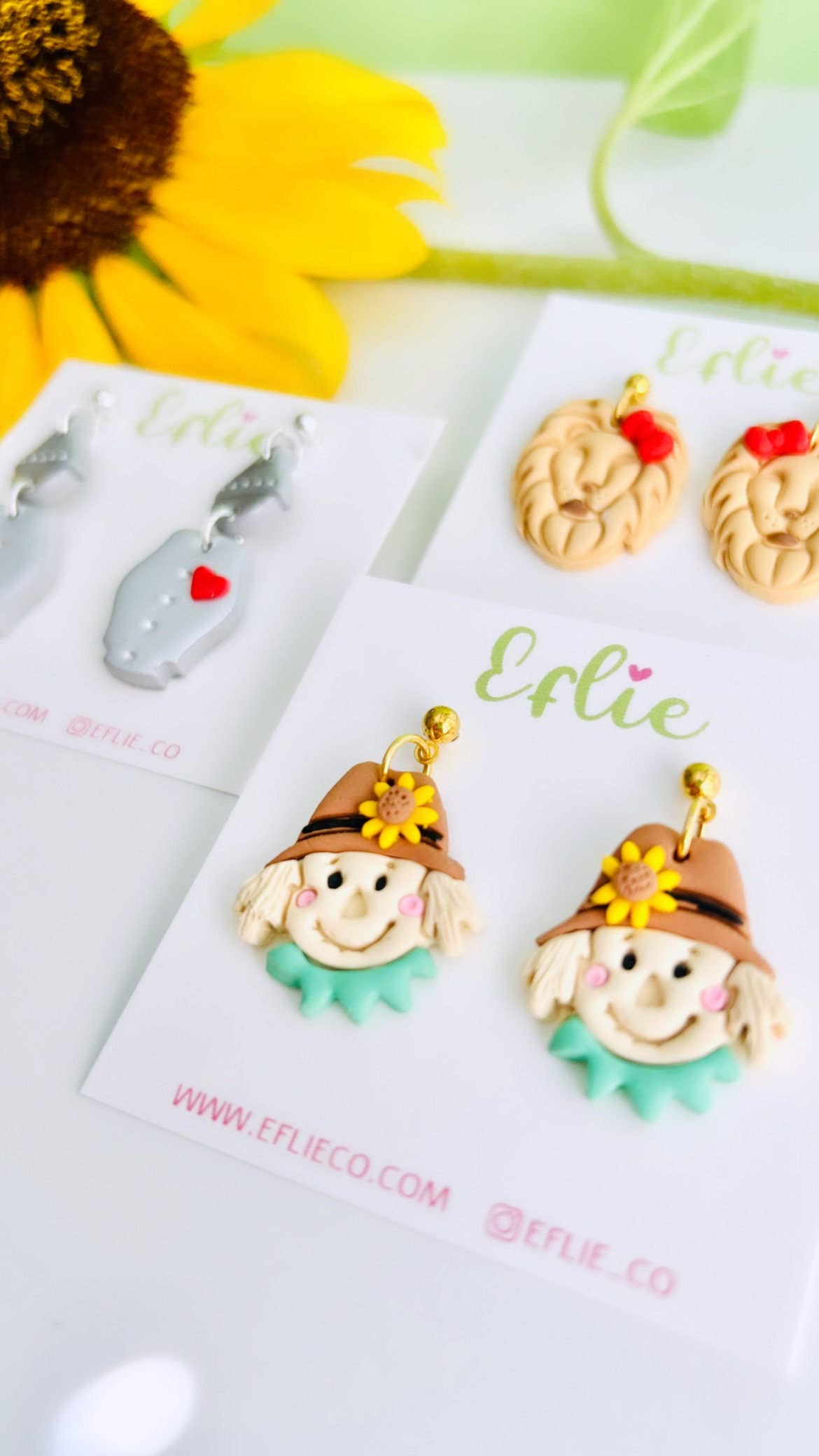 Eflie - Wholesale Dangle Earrings - Oz Collection Scarecrow Clay Dangle Earrings Fantasy Gift