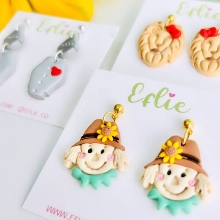 Eflie - Wholesale Dangle Earrings - Oz Collection Scarecrow Clay Dangle Earrings Fantasy Gift0