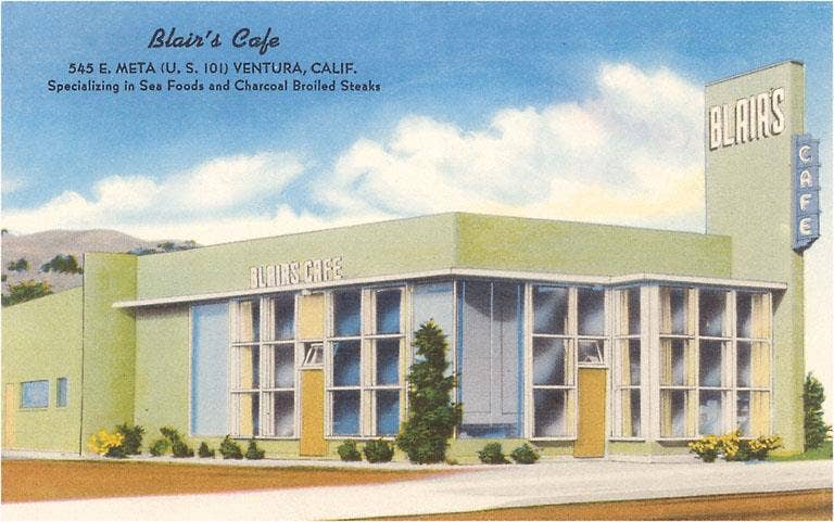 Found Image Press – wholesale Postcard – Postcard CA-635 Blair's Cafe, Ventura0