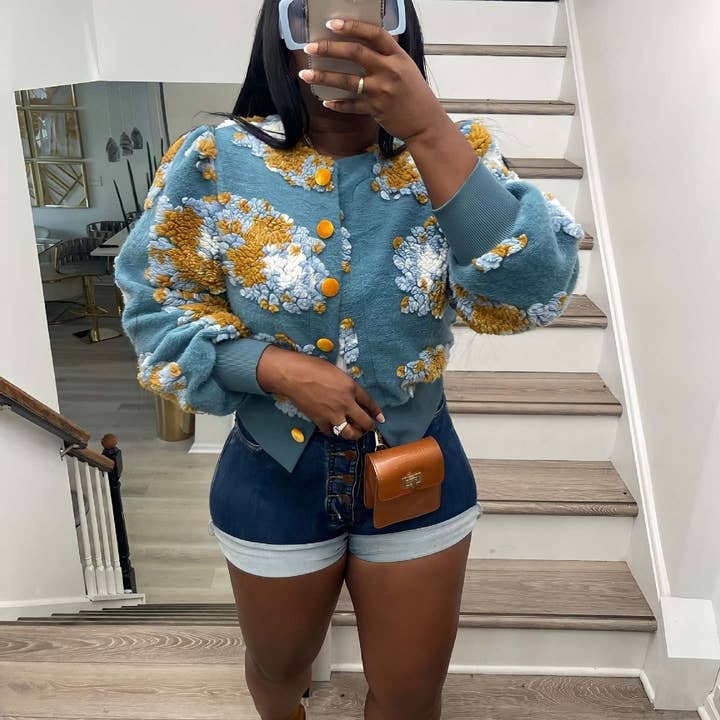 ACCITY - Wholesale Cardigan - Women's - Vintage Floral Knit Cardigan Jacket for Women_CWOCO00941