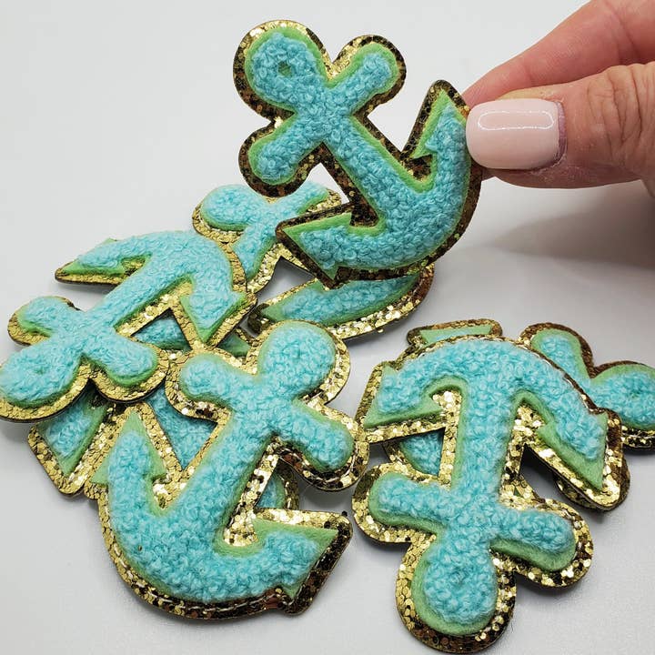 Chenille Anchor Patch ~ Mint for wholesale by Properly Marked