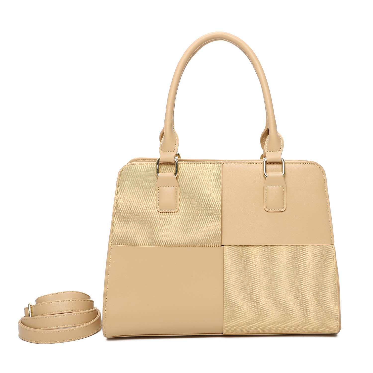 INES DELAURE – wholesale Väska med handtag – Dam – Handväska med dubbla material, perfekt för sommaren0