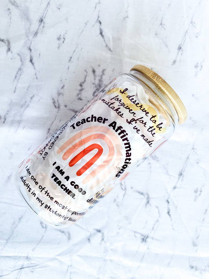 Tasse en verre Affirmations pour la vente par Lyla & Rose