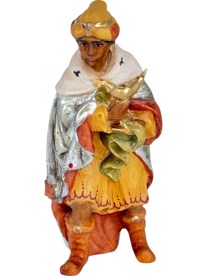 King Magi Balthazar with Incense | Maple Wood Statue for the Val Gardena Nativity Scene for wholesale by Dolfi