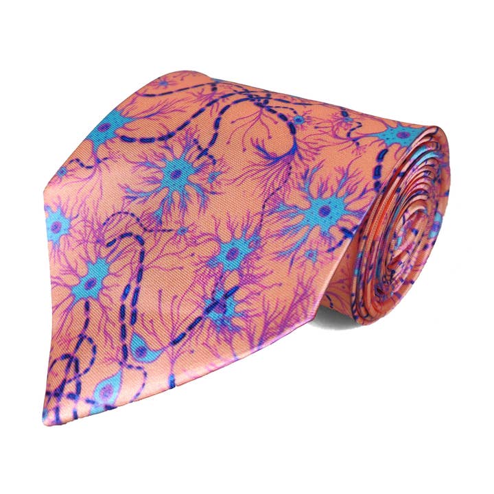 Neurons Pattern Tie (Rose) for wholesale by Vivid Biology