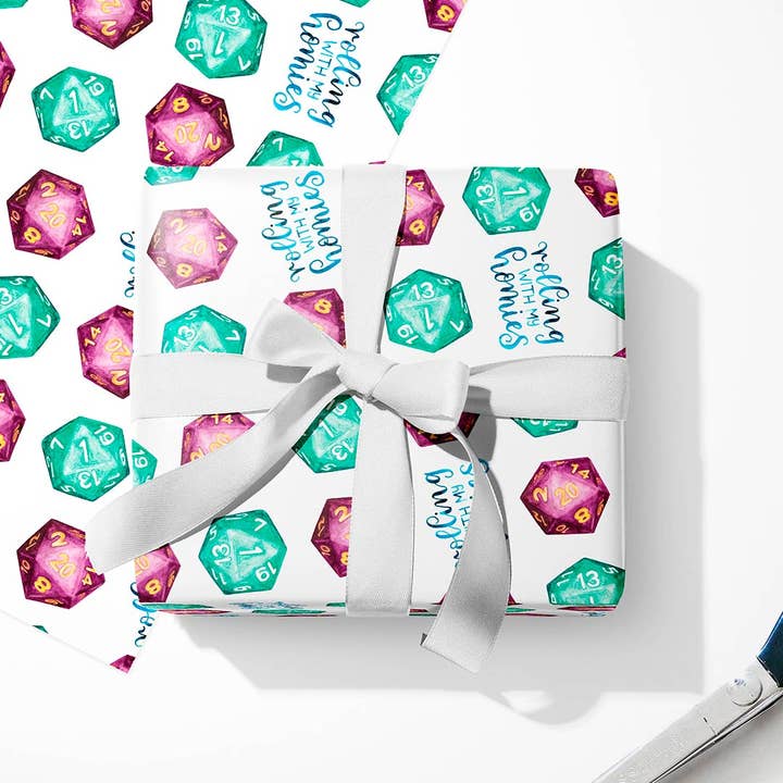 d20s Gift Wrap Sheets, Single or Roll of 3, 20x29 for wholesale by CharmCat