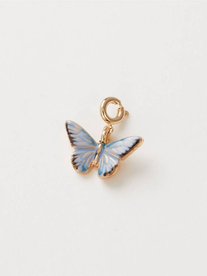 Enamel Blue Butterfly Charm for wholesale by Fable England