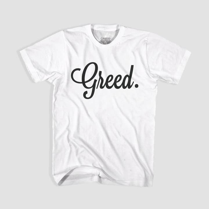 GREED Script Tee for wholesale by GREED®