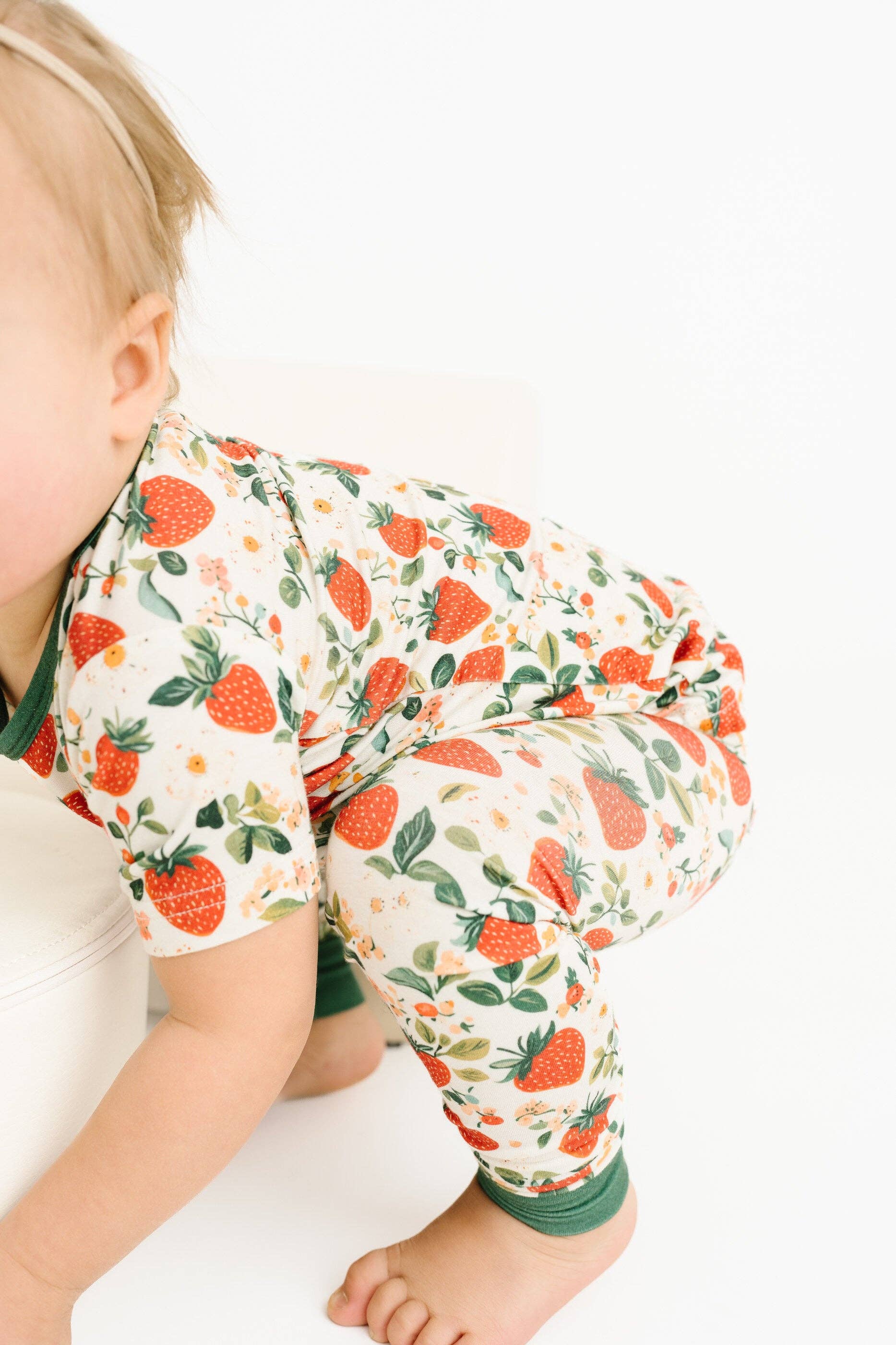 Little One Shop - Wholesale Clothing Set - Baby - Vintage Strawberry Short Sleeve Bamboo Set7