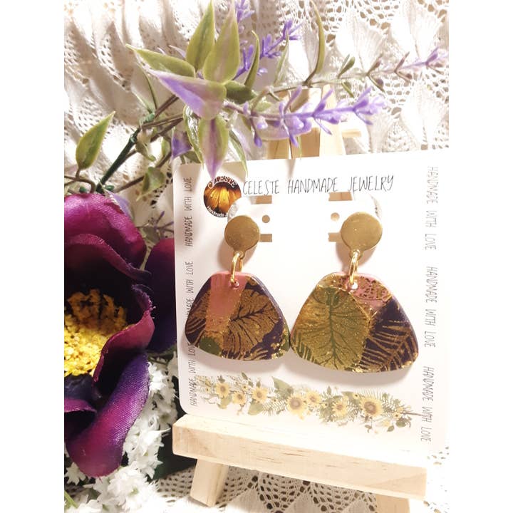 Monsteras baumeln Ohrringe für den Großhandel von CELESTE HANDMADE JEWELRY