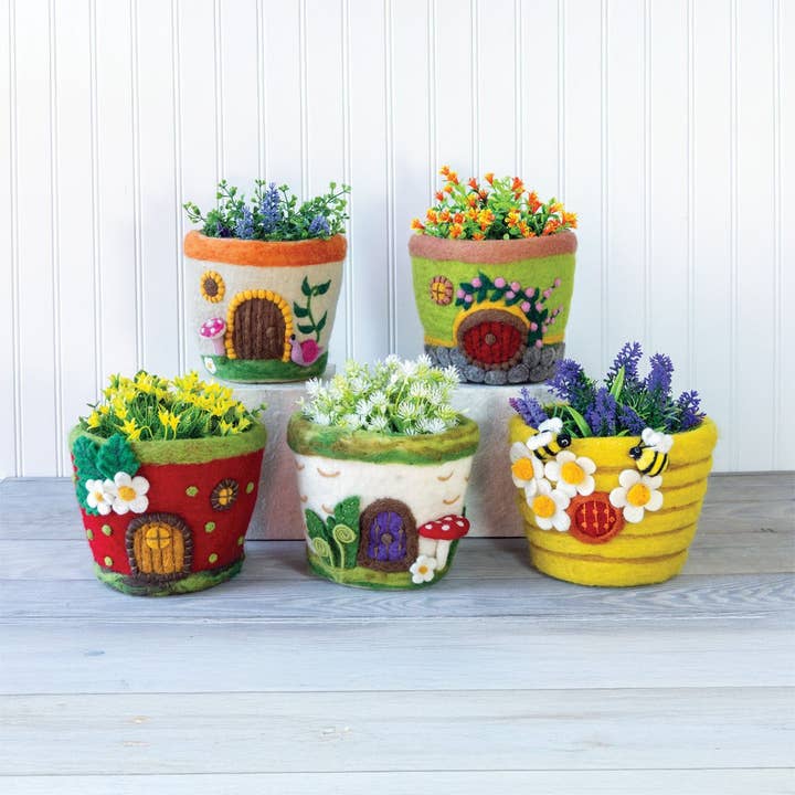 dZi Handmade - Wholesale Plant Pot - Honey House Felt Pot2