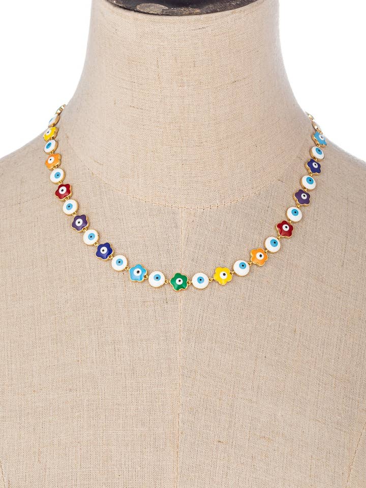 Flower Eye Necklace for wholesale by Eye Candy Los Angeles