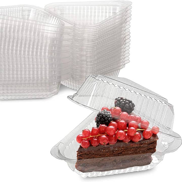 MT Products - Wholesale Food Storage Container - MT Products Clear Plastic Cake Slice Container0