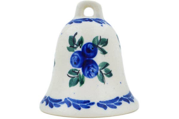 Polmedia Polish Pottery - Vente Objets de décoration - Cloche décorative de 2 pouces, thème spécial Blue Berry UNIKAT2